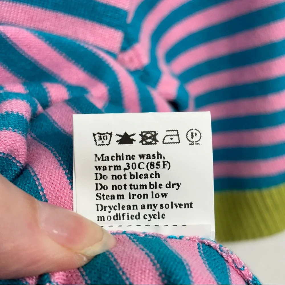 Dokotoo Stripe Knit Blouse Pink Blue 2XL - Picture 6 of 8
